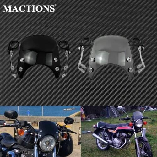Motorcycle 39mm Compact Sport Wind Deflector Windscreen Windshield Adjustable For Harley Sportster 883 1200 XL 2004-2018 2019