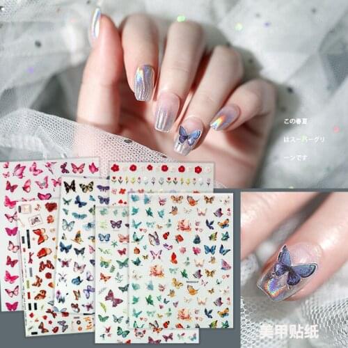 1 Piece Of Sticker Decal Hot Sale Butterfly And Flower Creative Nail Art