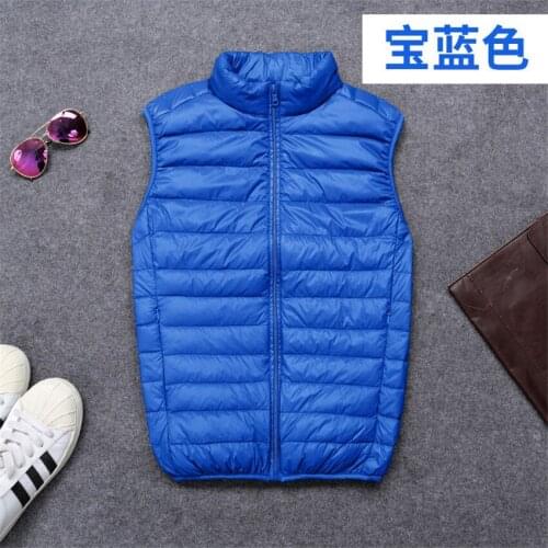 Gowyimmes Autumn Slim Men Down Vest Big Size Short Light Thin Sleeveless White Down Coats Waistcoat Winter Clothes Clothing P565