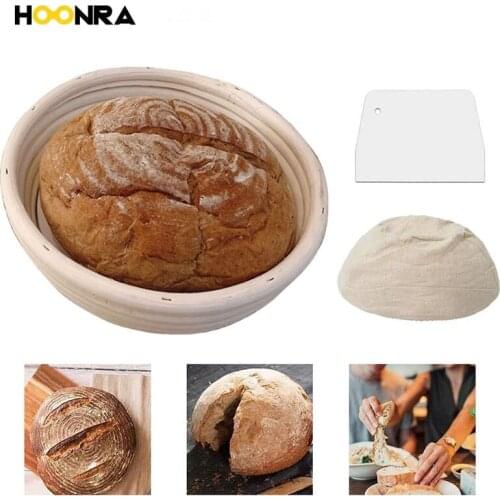 HOONRA Oval Natural Rattan Bread Fermentation Basket Hot Bread Fermentation Rattan Basket Country Dough Baking Storage Basket