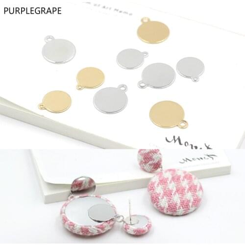 Flat disc diy earrings Jewelry Accessories Buttons Pendant accessories Copper color 12pcs