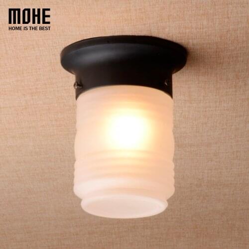 Simple Cloakroom Round LED Milk White Glass Ceiling Light Corridor Balcony Porch Ceiling Lamp