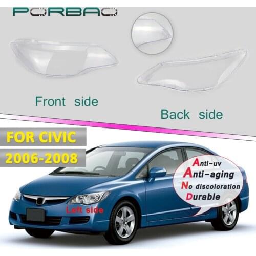 Headlight transparent lens cover for Honda civic 06-08 Headlamp Lampshade Clear shell Replacement DIY
