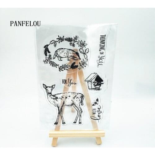 PANFELOU Sika deer Transparent Clear Silicone Stamp/Seal DIY scrapbooking/photo album Decorative clear stamp sheets