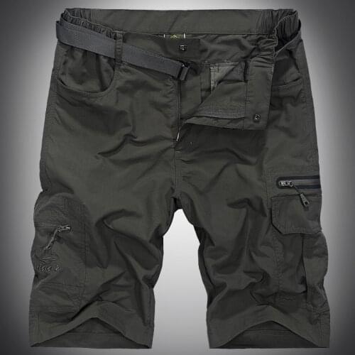 Mens Quick-drying Shorts Summer Casual Camping Climbing Hiking Sports Shorts Plus Size M-5XL Multi-pockets Cargo Shorts Man