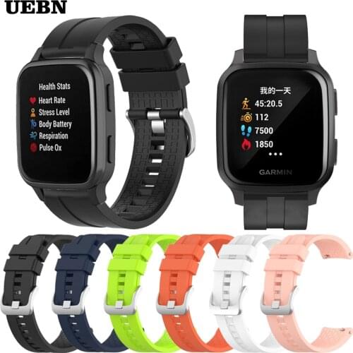 UEBN Silicone Sport band For Garmin Venu Sq Strap for Garmin Venu Vivoactive 3 Forerunner 645 Bracelet watchbands Correa ремешок