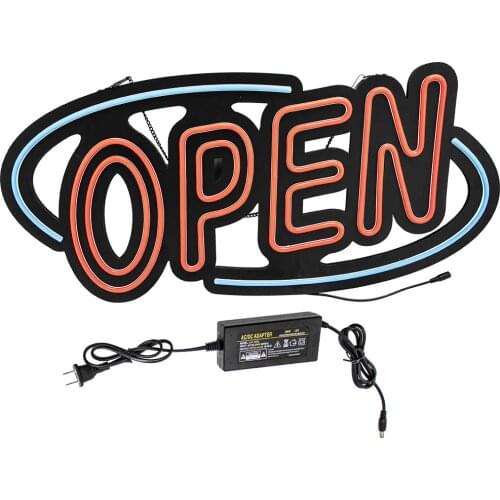 LED Neon OPEN Sign Light for Business Bar Club KTV Colorful Neon Bulbs Horizontal Wall Decoration Commercial Lighting