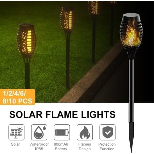 Outdoor Led Solar Lights Flickering Dancing Flame Torch Solar Lighting Waterproof Lamp For Garden Decoration Landscape Lawn Path