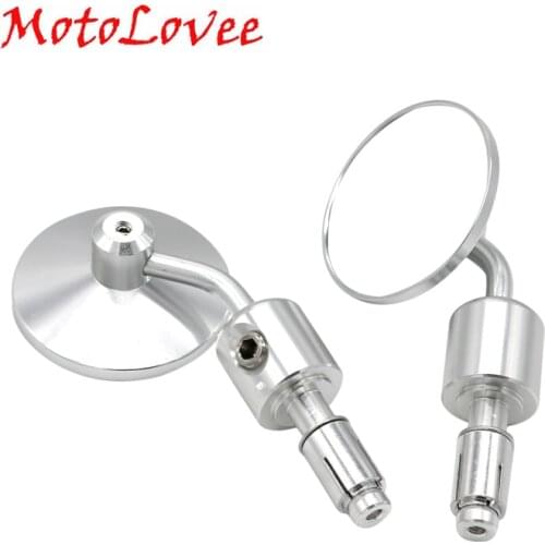 MotoLovee Motorcycle Universal CNC End Mirrors Aluminum Rear View Handle Bar For Kawasaki Yamaha Honda Suzuki Motorcycl Chopper