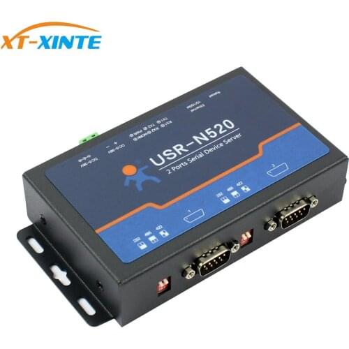 USRIOT USR-N520 Serial to Ethernet Server TCP IP Converter Double Serial Device RS232 RS485 RS422 Multi-host Polling