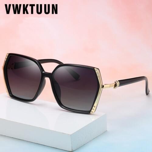 VWKTUUN Polarized Sunglasses Women Luxury Shades UV400 Vintage Driving Driver Eyewear Butterfly Crystal Frame Gradient Glasses