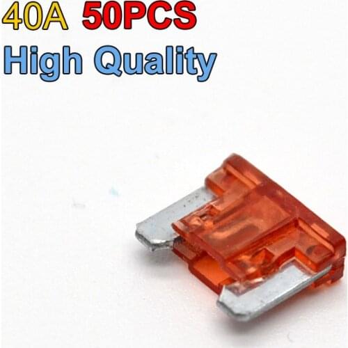 High Quality 50pcs New 40A Car Boat Trucks Fuses Blade Size Mini Type