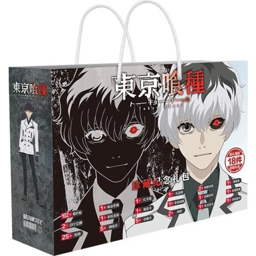 Japan Anime Tokyo Ghoul Figure Toys Kaneki Ke Lucky Gift Bag Yomo Renji Uta Juzo Suzuya Kirishima Touka Badge Stickers Gift
