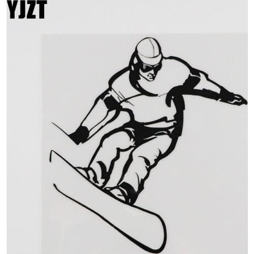 YJZT 12.8CMX14CM Adventure Snowboard Sprung Extremsport Vinyl Car Sticker Black/Silver 8A-0215