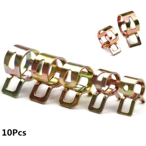 10Pcs Spring Band Fuel Hose Clips Clamp Silicone Pipe Clamp Reusable Optional Clip 6mm 7mm 8mm 9mm 10mm 11mm 12mm 13mm 14mm 15mm