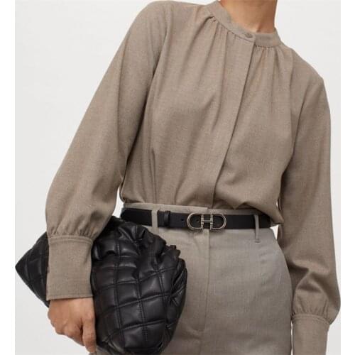 ZXQJ Stand-up Collar Blouses