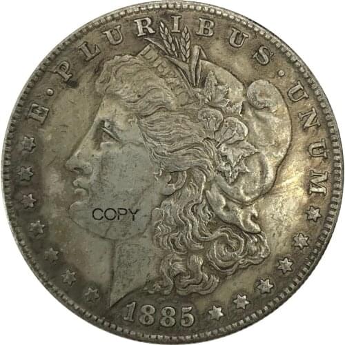 United States of America 1 One Dollar Morgan Dollar 1885 o Cupronickel Silver Plated Copy Coins