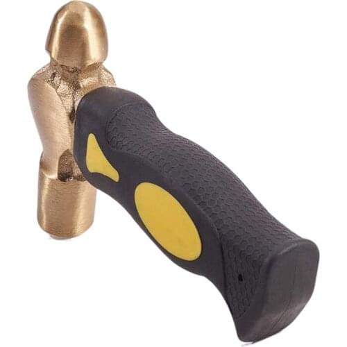 1Lb Brass Metal Stamping Hammer Double-Face Mallet Heads Brass Hammer with Iron Anvil for DIY Crafts Arts Jewelry Making