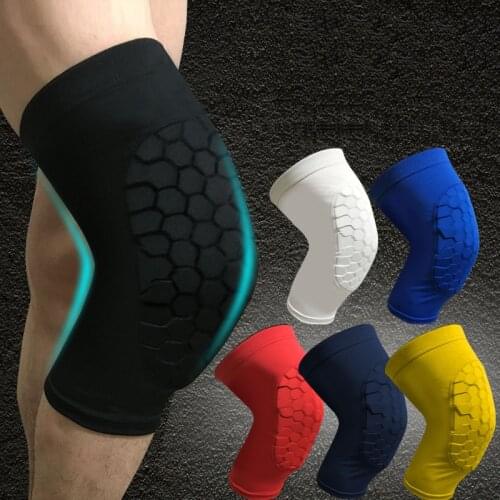 1PCS Honeycomb Basketball Knee pads Leg Sleeves Cellular Football Volleyball Soccer Kneepad Calf Support Leg Warmer HX003