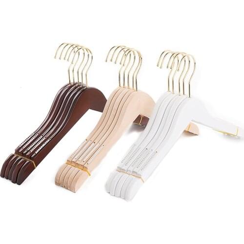 10 pcs/lot Skid Resistant Shoulder Seamless Wooden Hanger Coat Suit Pants Solid Wood Clothes Hangers Special for Clothes Store