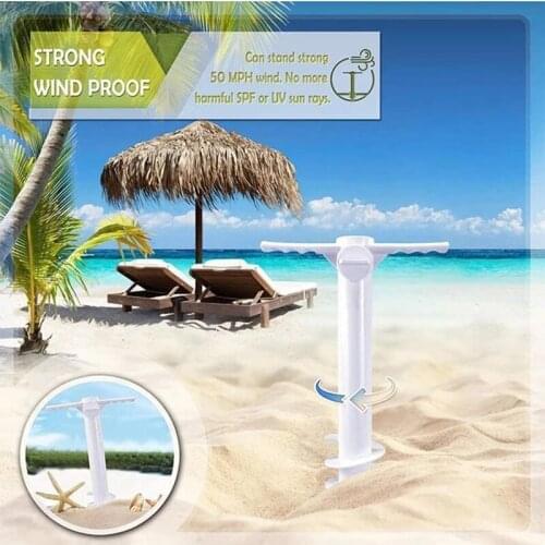 2PCS Beach Umbrella Sand Anchor with Hanging Hook Universal Garden Patio Beach Umbrella Sand Ground Anchor Stand Holder
