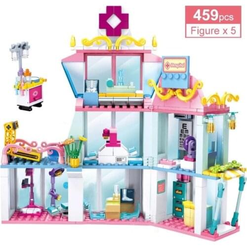 459pcs SLuban 0799 City Series Physical Examination Center Assembled Model Girl Assembled Building Block Toy Gifts