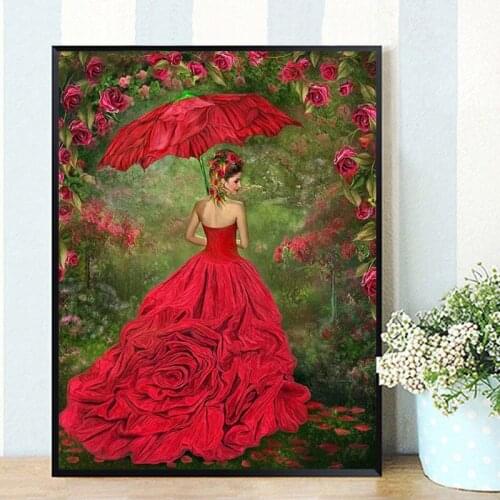 5D Full Square DIY Diamond Painting Woman Embroidery Inlay Roses Love Girl 3D Diamond Cross Switch Needlework Daimond Painting