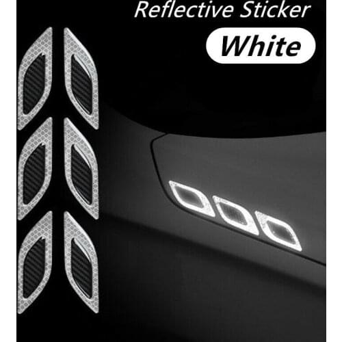 6pcs set Reflective Stickers Decal PVC Bumper Safety Strong reflectivity