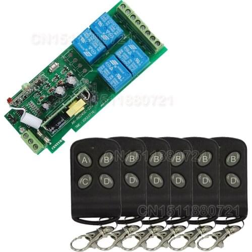 85v~250V 110V 220V 230V 4CH RF Wireless Remote Control Relay Switch Security System Garage Doors, Gate Electric Doors