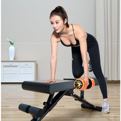 Household Dumbbell Bench Foldable Fitness Stool for Sit-ups One-arm Row Workout Dumbbell Flye Training Multi-function Device