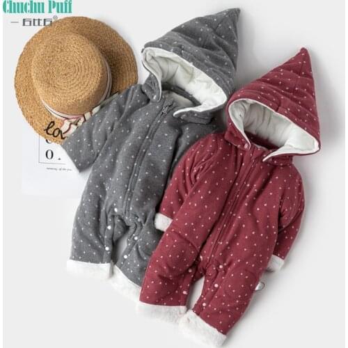 Winter Cute Hooded Kids Jumpsuits Newborn Cotton Long Sleeve Mini Boss Hooded Kids Jumpsuits Baby Clothes Jumpsuits Boy Rompers