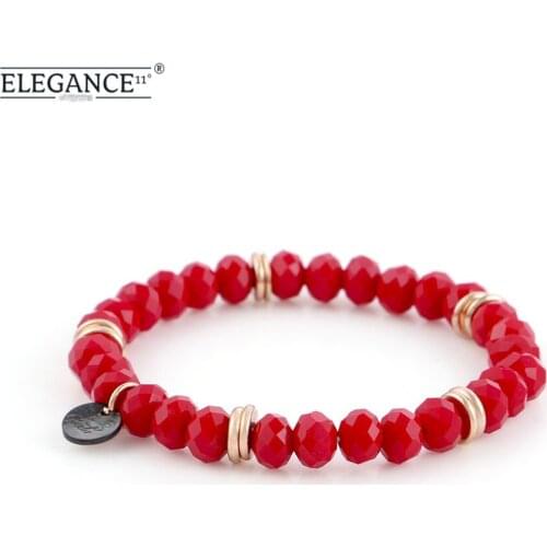 Elegance 8mm Crystal Beaded Bracelet Charming Jewelry Classic Style Simplicity Bracelets Bohemian Fashion for Friendship