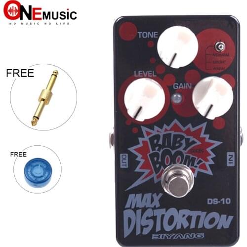 Biyang Baby Boom DS-10 Three Modes Electric Guitar Bass Pedal Max Distortion Effect pedal True Bypass with pedal connector