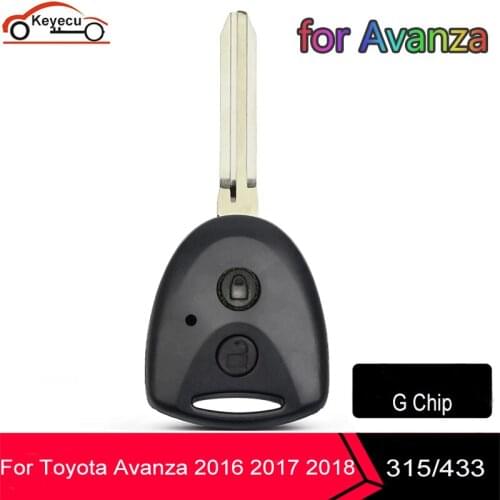 KEYECU 2 Button Remote Car Key 315MHz Fob for Toyota AVANZA 2016 2017 2018 with G Chip
