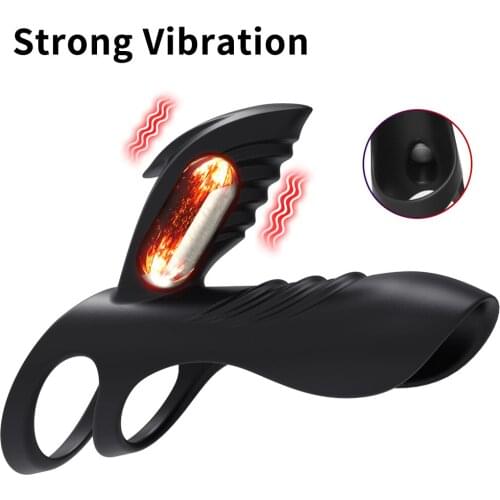 Penis Ring Delay Ejaculation Male Vibrating Cock Rings Vibrator Clitoris G spot Stimulator Sex Toys for Men Women Sex Cockring