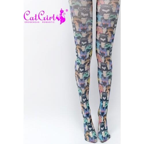 High Quality New Designs Owl Print Tights Transfer Pantyhose Womens Painting