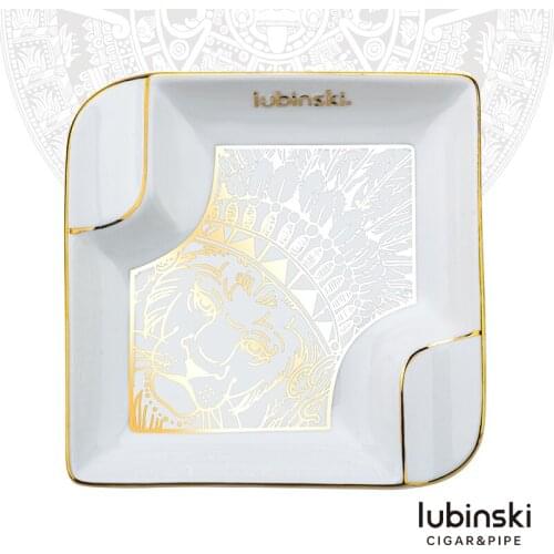 LUBINSKI Square Home And Office Ceramic Cigarette Ashtrays Holder 1 Ash Slot Table Cigar Ash Tray Ashtray Fit COHIBA Business