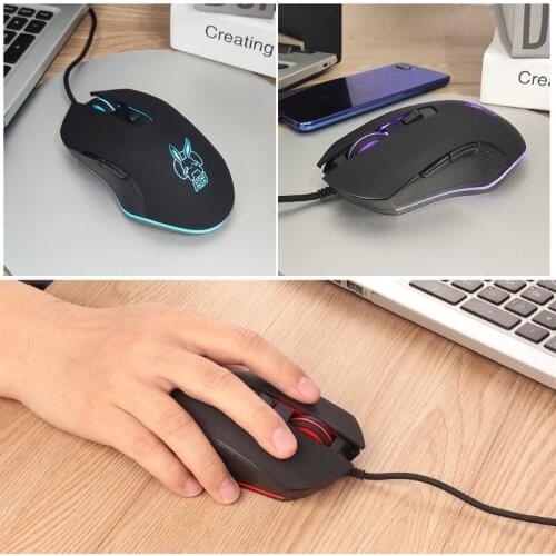 LX9B USB C Wired Gaming Mouse Adjustable DPI 800-2400 Light Streamline Design Mice for PC Computer Laptop MacBook Office