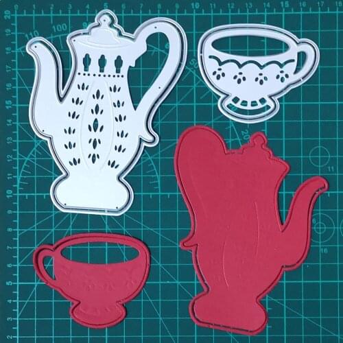Metal Die Cuts Coffee Pot Cup Craft Cutting Dies Mold Stencil for DIY Scrapbooking Album Paper Card Decorative die Template