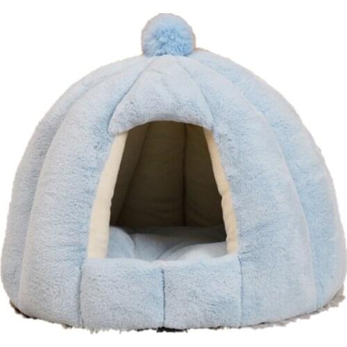Cute Dog House Pumpkin Shape Warm Kennel Winter For Small Dogs Cotton Dog Bed Cat Bed