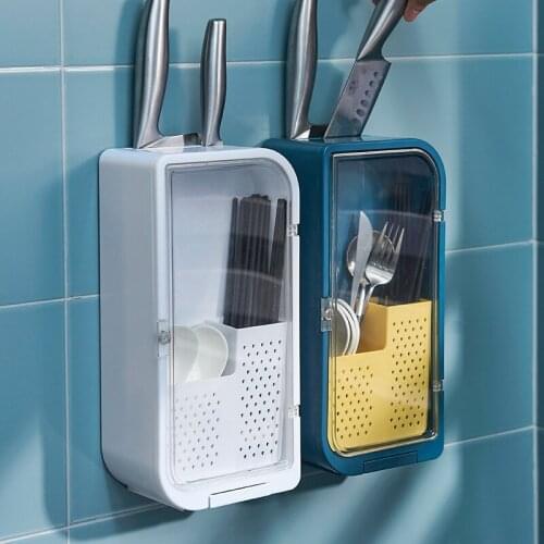 Multifunction Hollow-carved Design Plastic Drain Rack Chopsticks Knife Fork Spoon Drain Basket Flatware Holder Cutlery Organizer