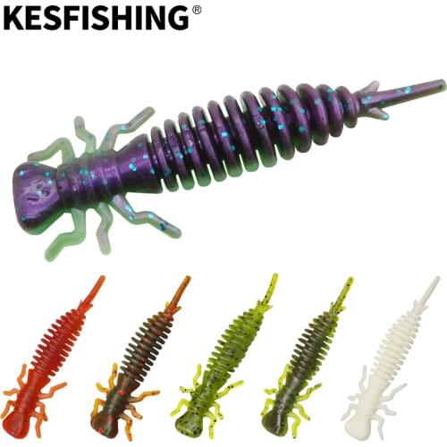 KESFISHING New Soft Bait Larva 50mm 75mm Soft Lure Worm Leurre Peche Jigging Lure Fishing Tackle Soft Lure For Fishing