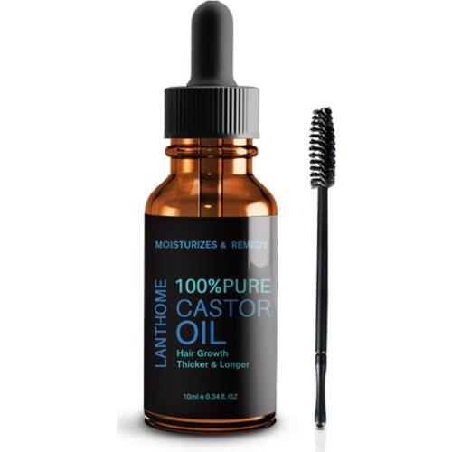 Black Castor Oil For Natural Hair Growth Essential Growth Organic Eyebrow Serum Oil Lash Hair Care Enhancer Eyelash Lift Ca X7E9