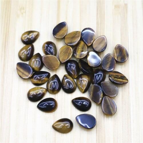 Natural Stone&Synthetic Stone Cab Cabochon Charm Tiger Eye 10x14MM Water Drop Beads for Jewelry Making 30Pcs/lot Free Shipping