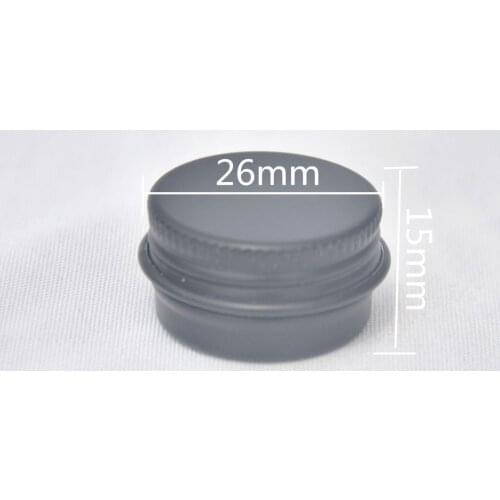 Low price 5ml 15ml 30ml 50ml 60ml 100ml 150ml matte black aluminum tin 5g 15g 30g 50g 60g 100g 150g matte black aluminum jar