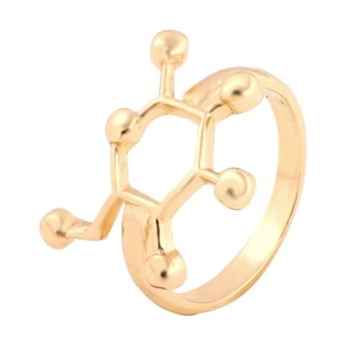 2016 New Fashion Jewelry Rings Glucose Sugar Molecule Ring Chemistry Jewelry Science Ring for Women Wedding Gift JZ159
