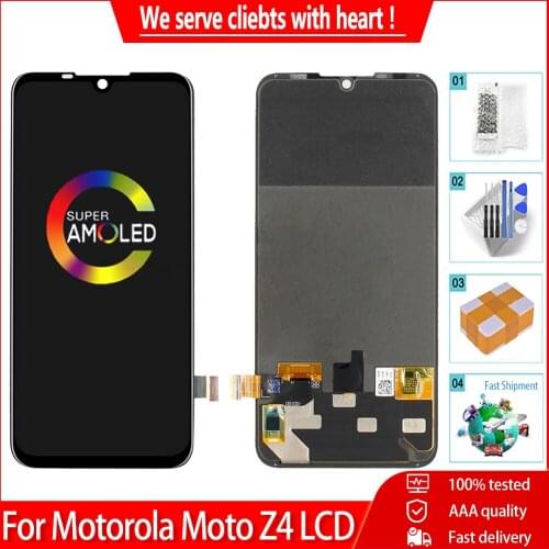 6.4'' Original LCD For Motorola Moto Z4 LCD XT1980 Display Touch Screen Digitizer 100% Tested Change Touch OEM LCD For Moto Z4