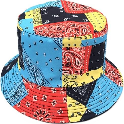 Cashew Nuts Bucket Hat UV Proof Women Fishiing Hat Top Flat Hunting Cap Men Girls Foldable Fishermen Hat SWANOWING