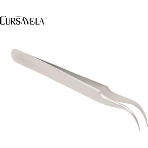CURSAVELA Extension Lashes Tweezers 1pcs Stainless Steel Grafting Eyelashes Eyebrow None-electric Tweezer Makeup Tools Vendor