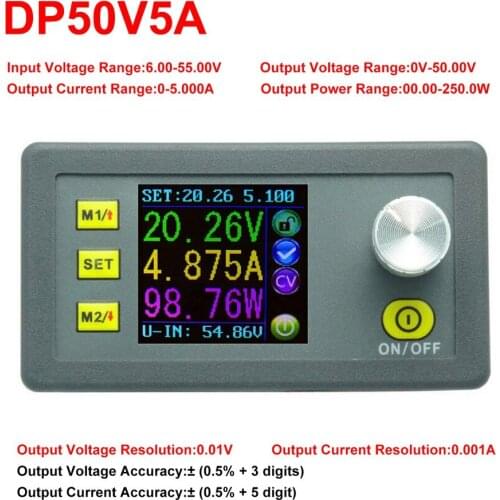 50V 5A Constant Voltage Current Step-down Programmable Power Supply Module Buck Voltage Converter Regulator Color LCD